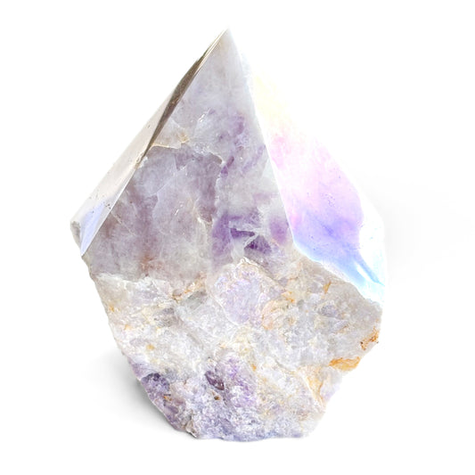 Rainbow Aura Chevron Amethyst Cutbase Points