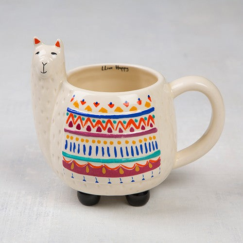 Ceramic Folk Mug - Llama