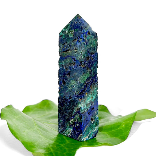 Azurite with Malachite Points and Towers - druse