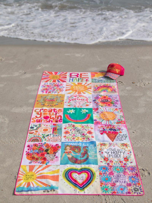 Beach Towel / Yoga Mat - Patchwork, There's Always Something to Look Forward To