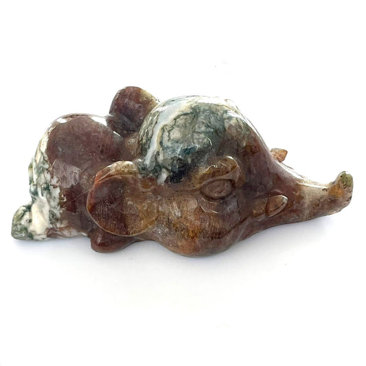 Colourful Moss Agate Elephant