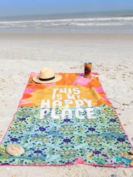 Beach Towel / Yoga Mat - This is My Happy Place