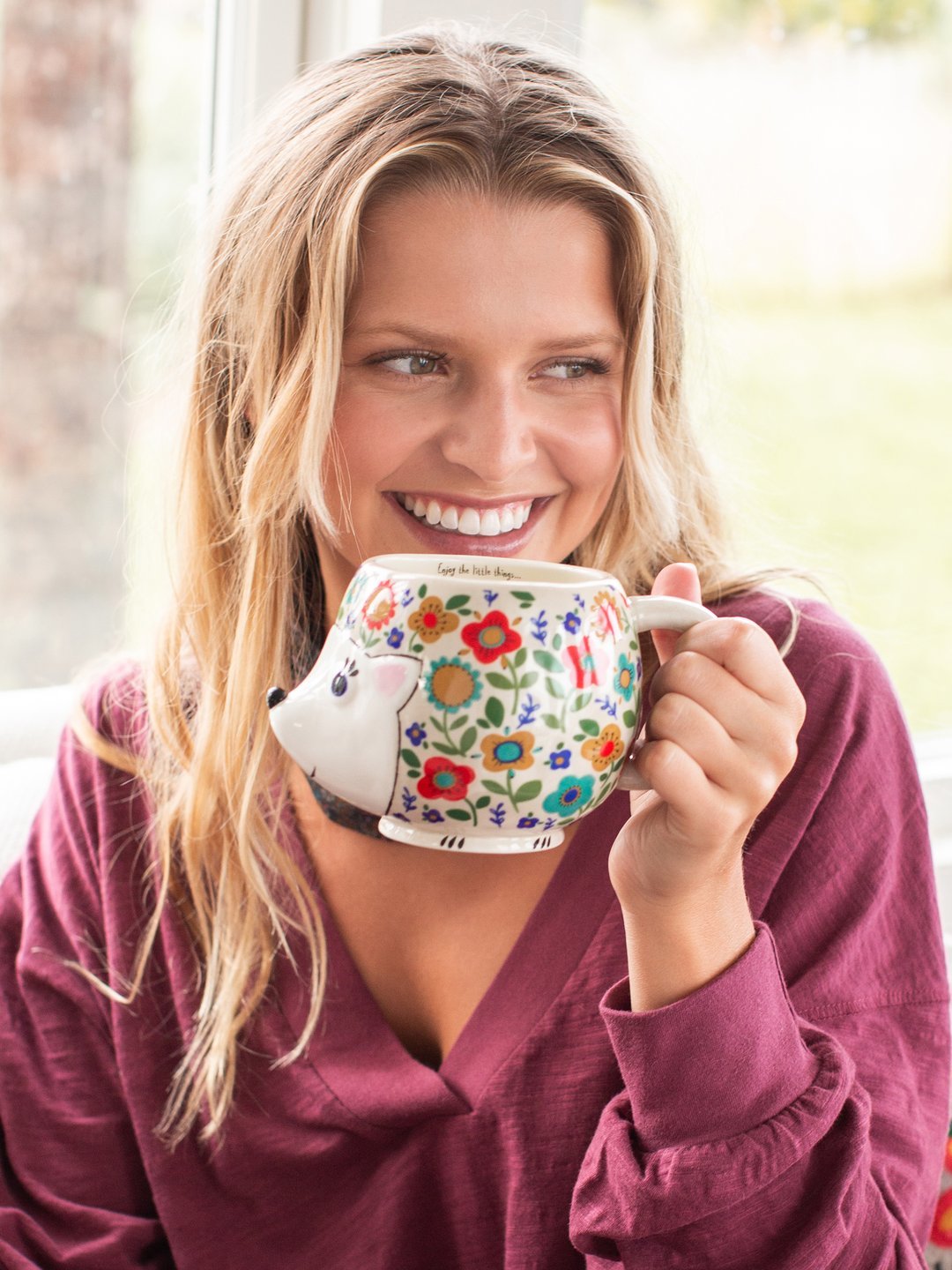 Ceramic Folk Mug - Hedgehog