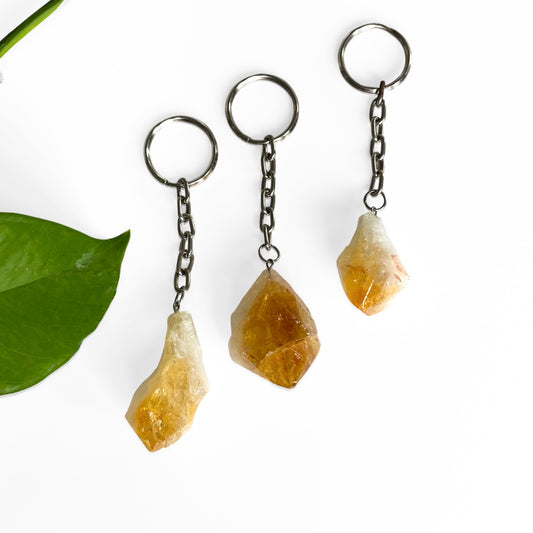 Citrine Keyring - tooth / root