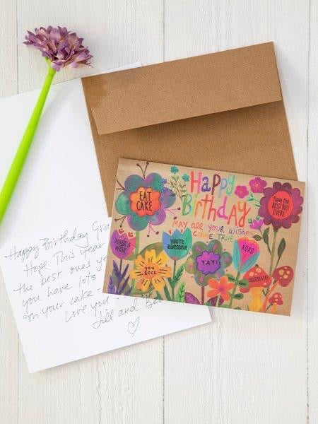 Greeting Card - Happy Birthday Flowers