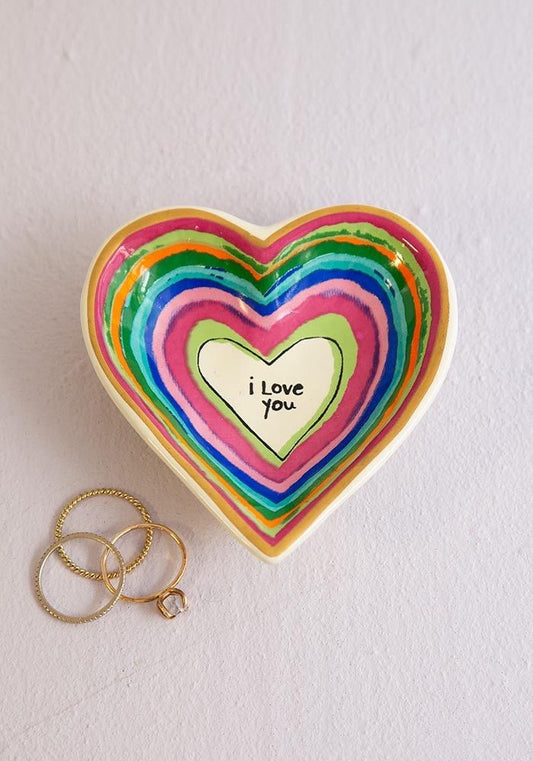 Trinket Dish - Heart Shaped Rainbow