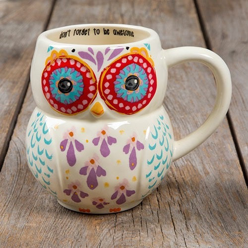 Ceramic Folk Mug - Owl