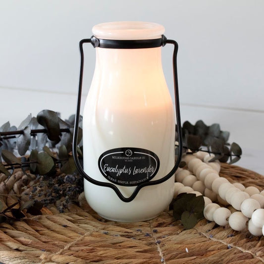 Milk House Eucalyptus and Lavender Candle - Milk Bottle