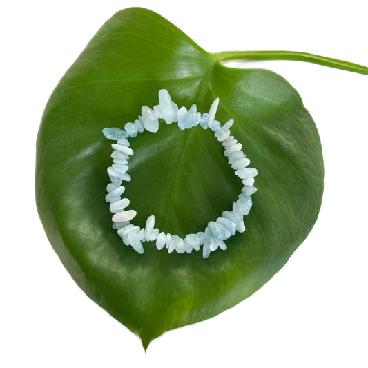 Aquamarine Bracelet - chip bead