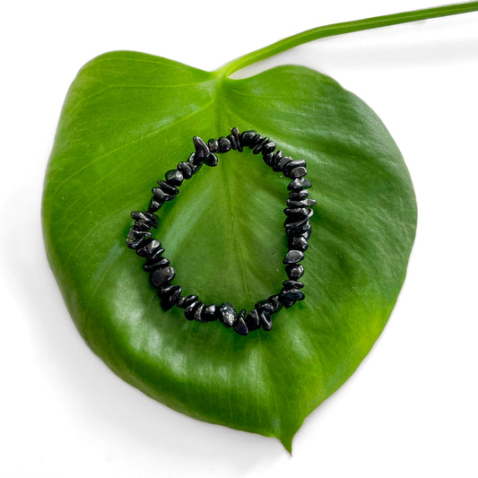 Black Obsidian Bracelet - chip bead