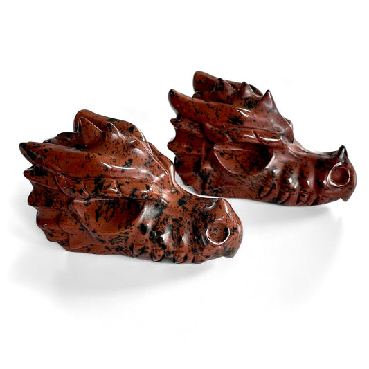 Mahogany Obsidian Dragon Heads