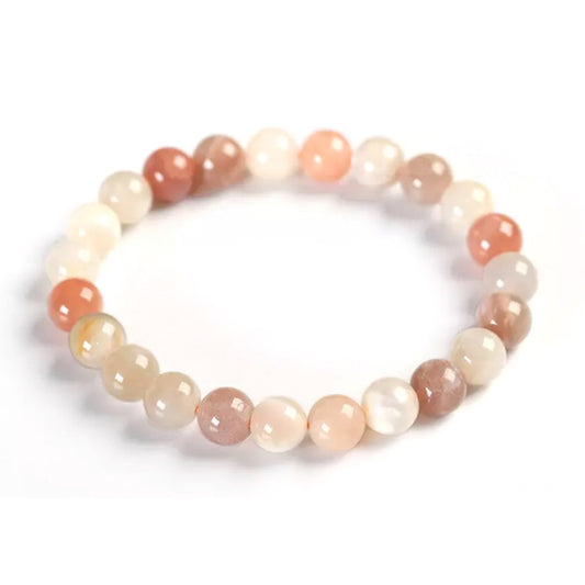 Mixed Moonstone Bracelet - round bead