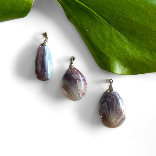 Botswana Agate Pendants - tumble