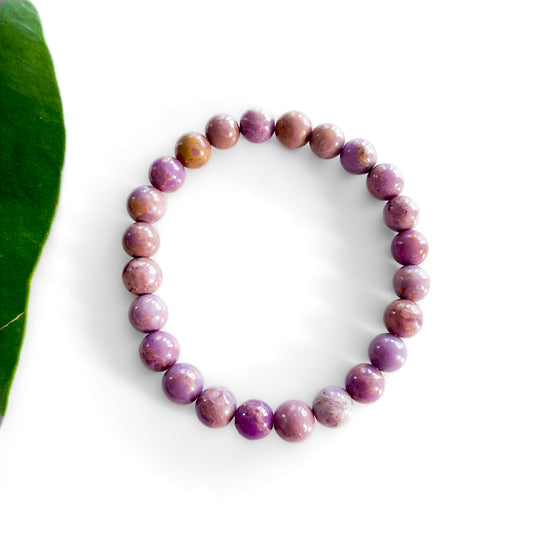 Phosphosiderite Round Bead Bracelets