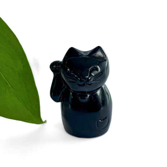 Black Obsidian Money Cat