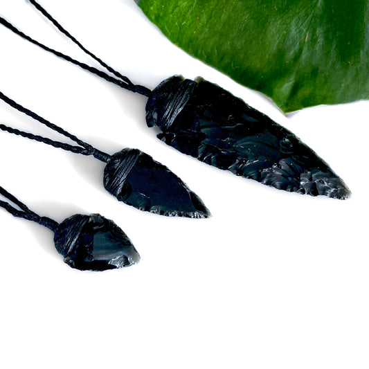 Black Obsidian Arrowhead Necklace