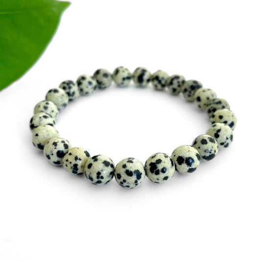 Dalmatian Jasper Bracelet - round bead