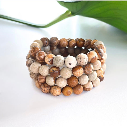 Picture Jasper Bracelets - round bead