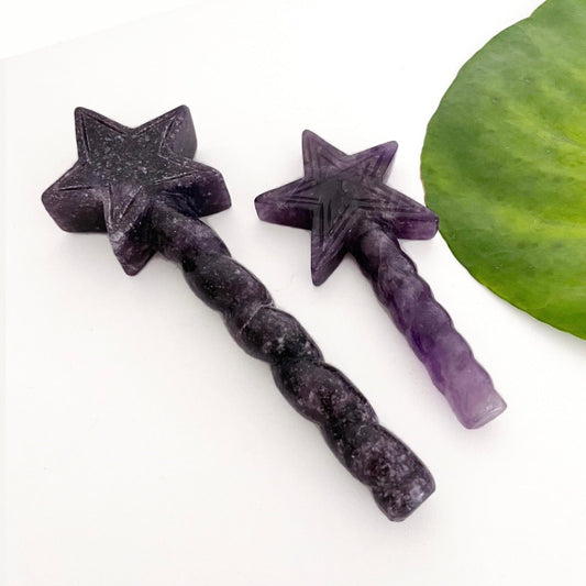 Lepidolite Carved Fairy Wand