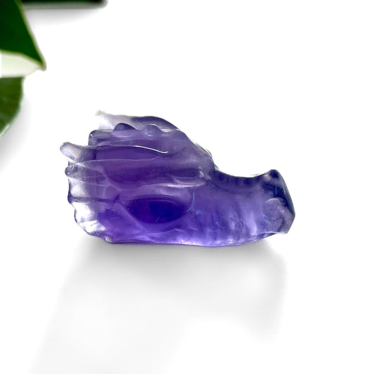 Purple Fluorite Dragon Heads