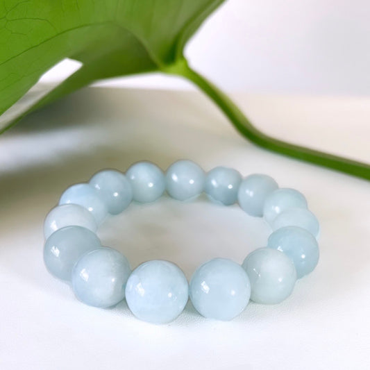 Aquamarine Bracelet - round bead