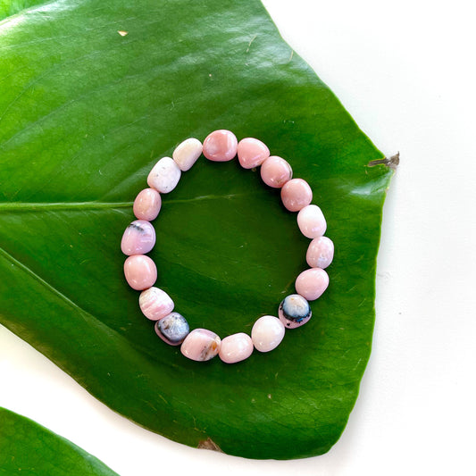 Pink Opal Bracelet - tumble bead