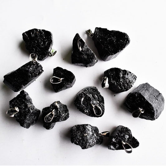 Black Tourmaline Pendants - rough