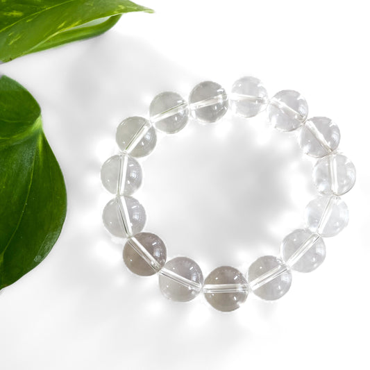 Clear Quartz Bracelet - round bead