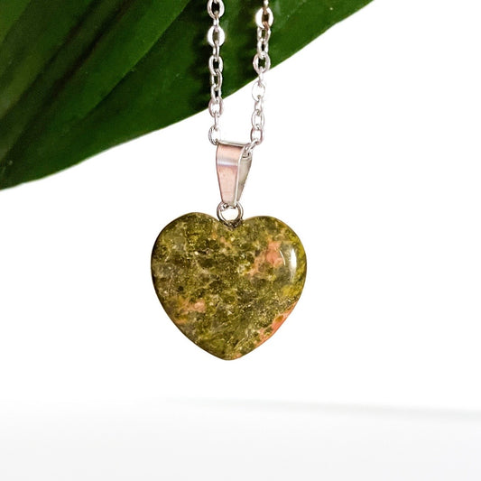 Unakite Pendants - heart