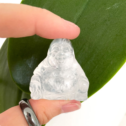 Clear Quartz Laughing Buddha