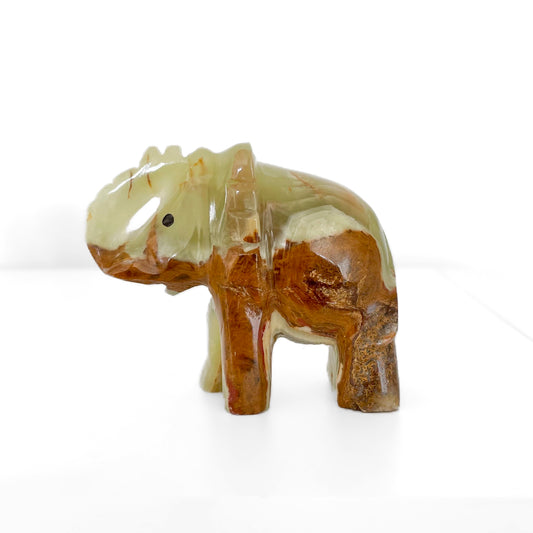 Green Banded Calcite Elephants