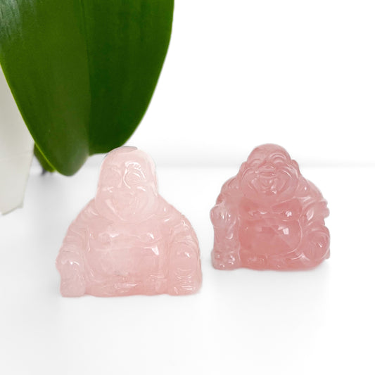 Rose Quartz Laughing Buddha