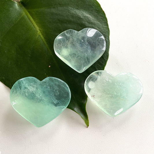 Green Fluorite Hearts