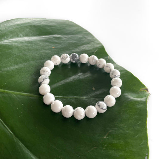 Howlite Bracelets - round bead