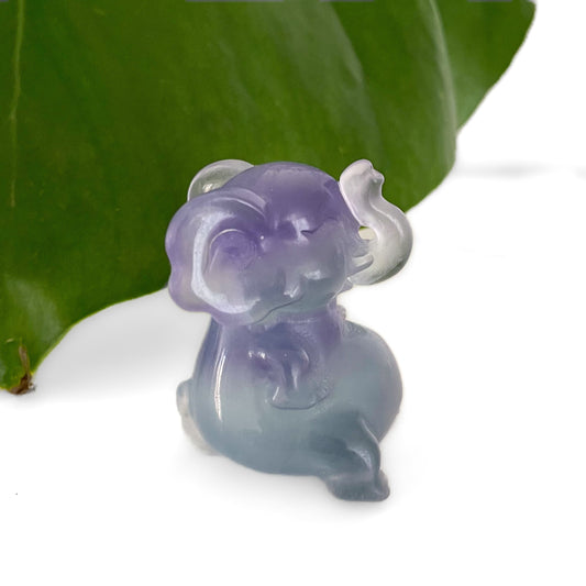 Lavender Fluorite Sitting Elephant