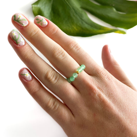 Green Aventurine Rings - bead