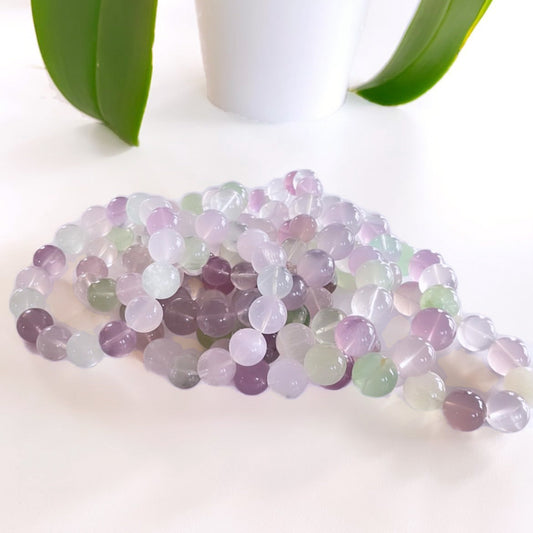 Lavender Fluorite Bracelets - round bead