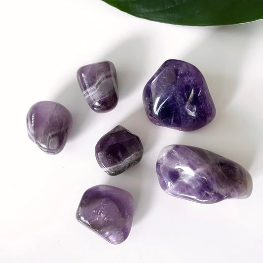 Chevron Amethyst Tumbles