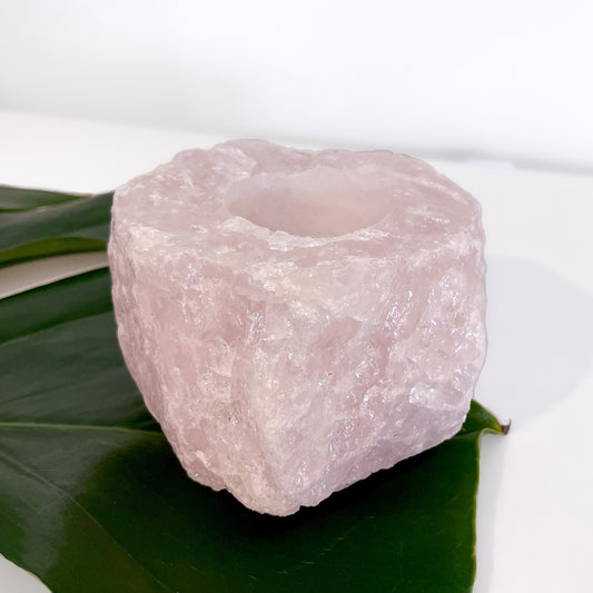 Rose Quartz Candle Holder