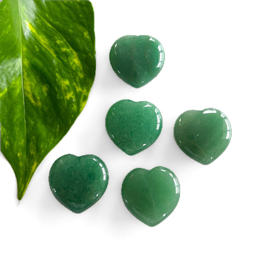 Green Aventurine Hearts