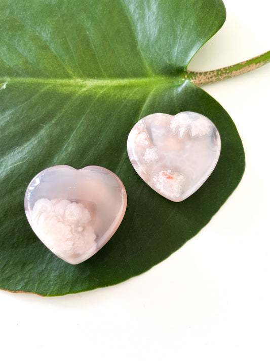 Flower Agate Hearts