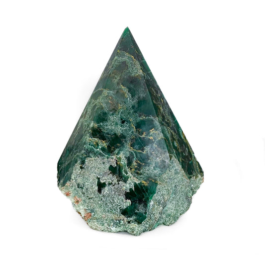 Fuchsite with Nephrite Jade Cutbase Point