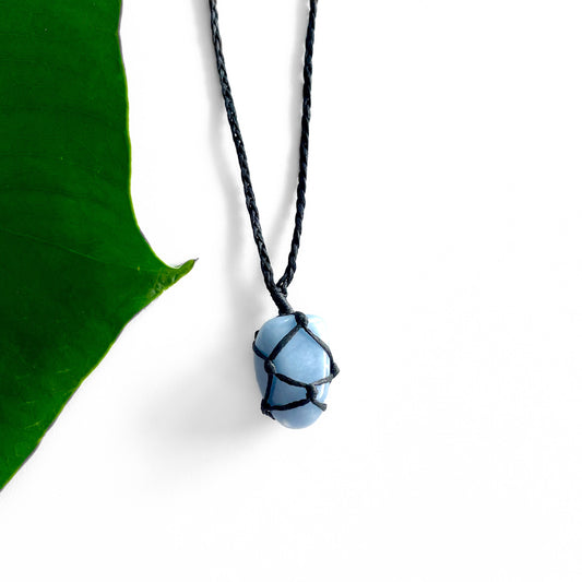 Angelite Macrame Necklace - tumble