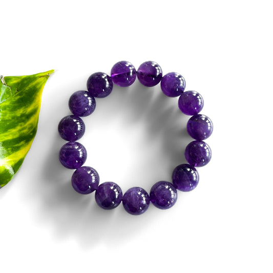 Amethyst Bracelet - round bead