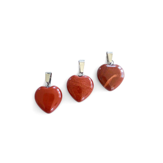 Red Japser Pendants - heart