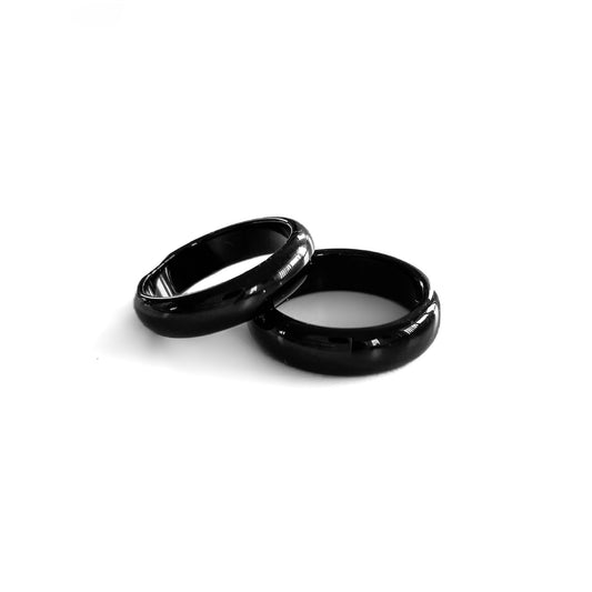 Black Obsidian Rings - band