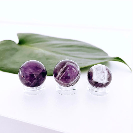 Chevron Amethyst Spheres