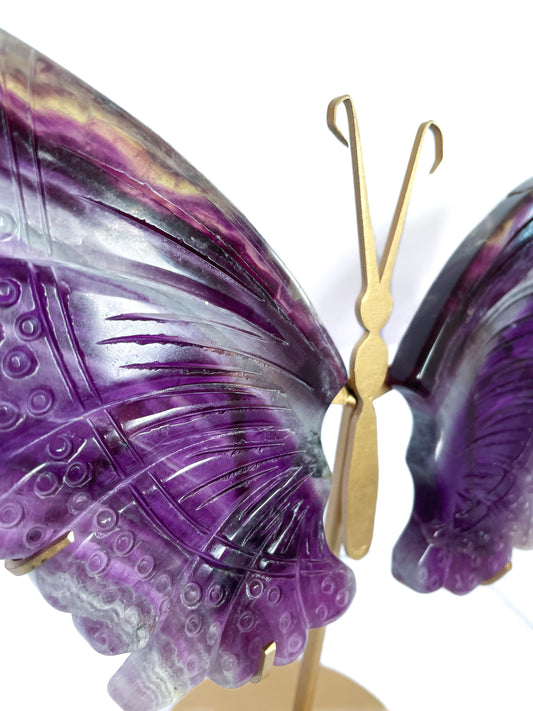 Rainbow Fluorite Butterfly on Stand