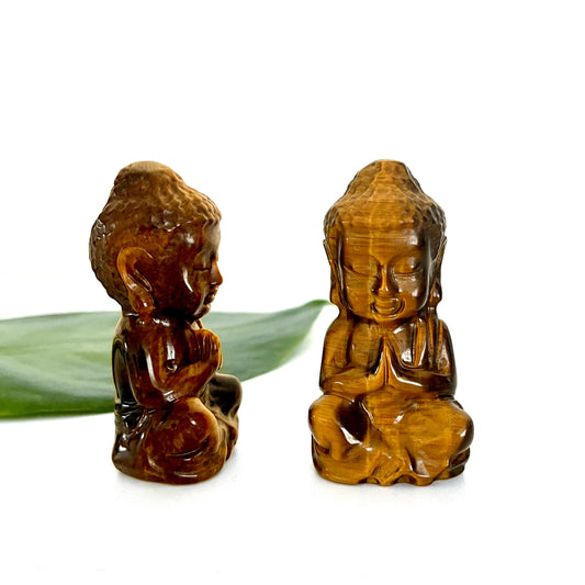 Tiger's Eye Praying Buddha