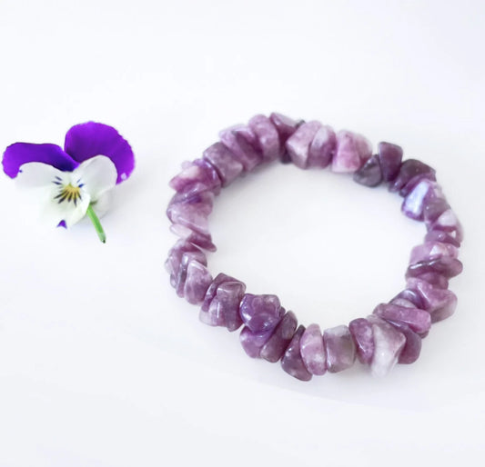 Lepidolite Bracelets - chip bead